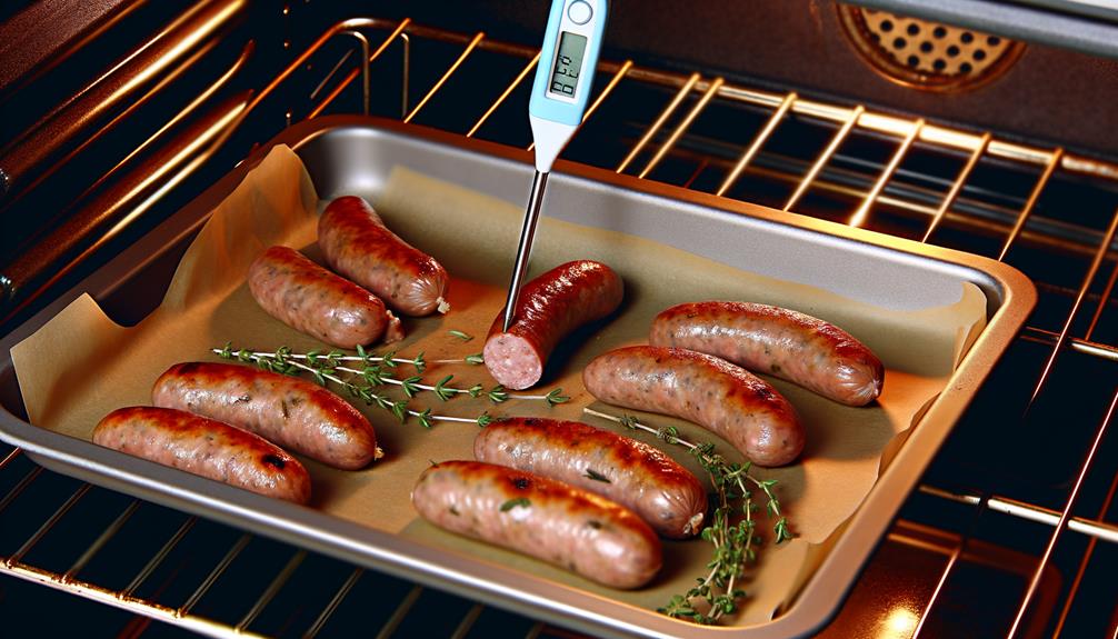 cooking sausage in oven