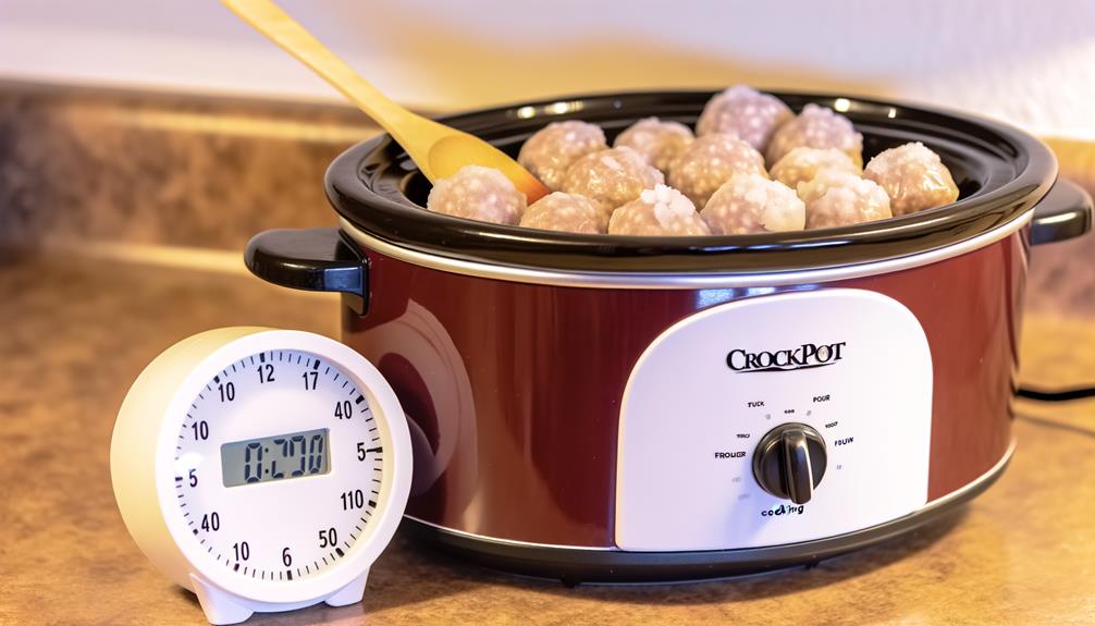 slow cooking frozen meatballs